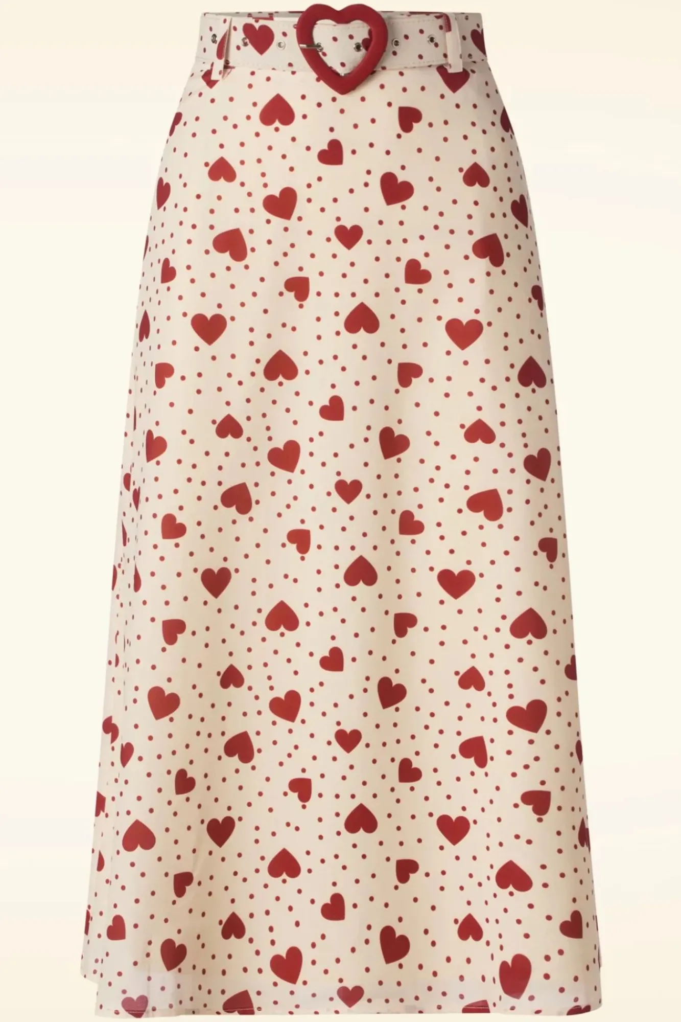 Outlet Heart Polka Dot Midi Rok In Creme Vrouwen Rokken
