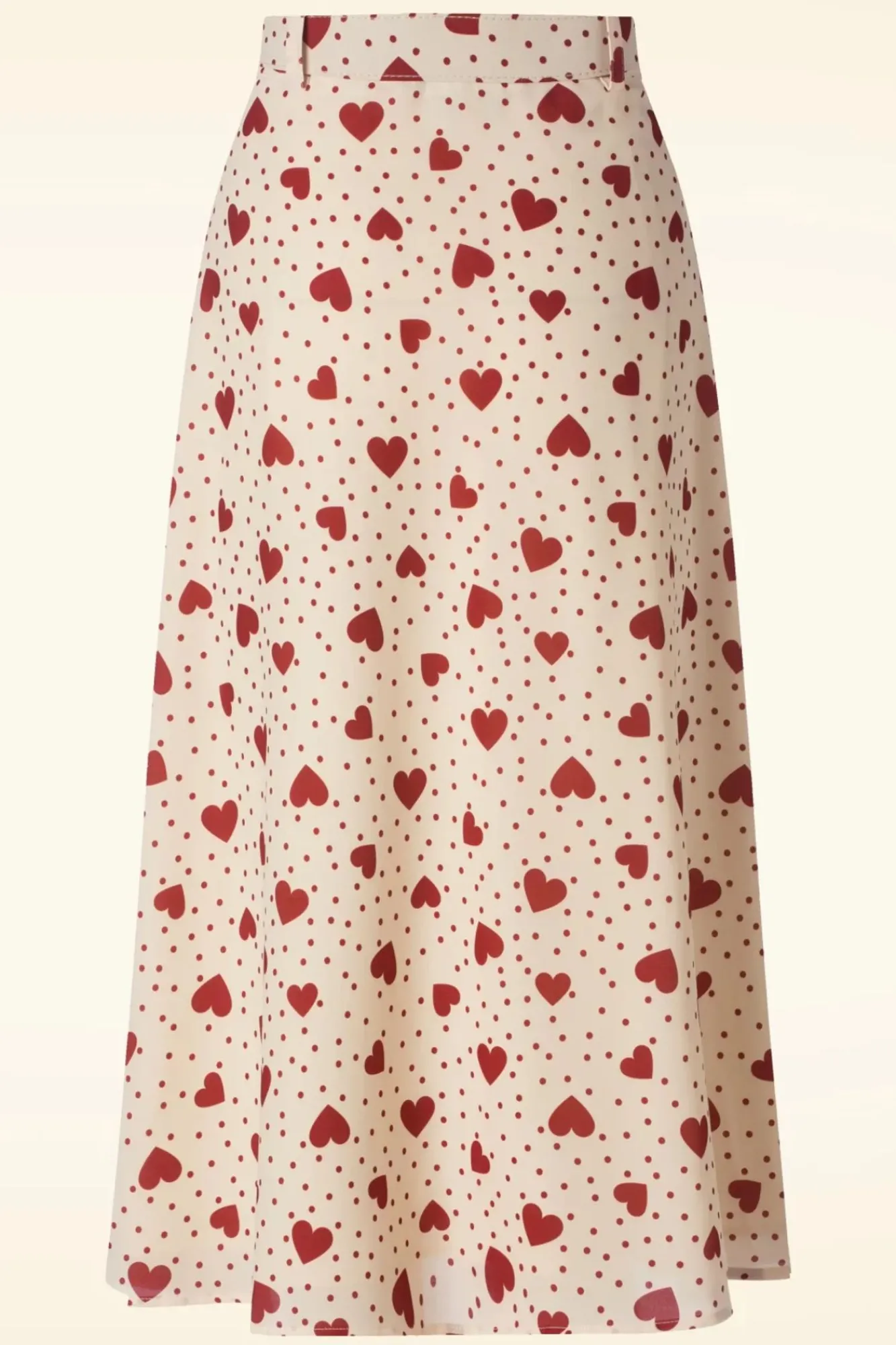 Outlet Heart Polka Dot Midi Rok In Creme Vrouwen Rokken