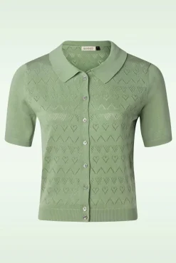 Discount Heart Waves Cardigan In Groen Vrouwen Vestjes