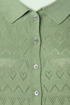 Discount Heart Waves Cardigan In Groen Vrouwen Vestjes
