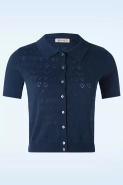 Discount Heart Waves Cardigan In Marineblauw Vrouwen Vestjes