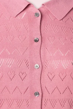 Heart Waves Cardigan In Roze Vrouwen Vestjes