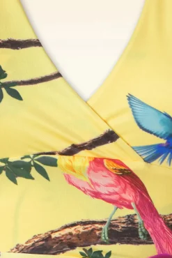 Sale Irene Birds Swing Jurk In Geel Vrouwen Plus Size Jurken