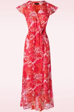 Sale Isla Flower Maxi Jurk In Roze En Rood Vrouwen Plus Size Jurken
