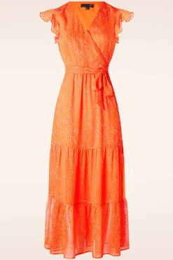 Hot Ivy Maxi Jurk In Oranje Vrouwen Plus Size Jurken