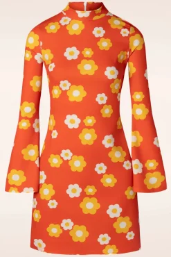 Izzy Bloemen Jurk In Oranje Vrouwen Plus Size Jurken