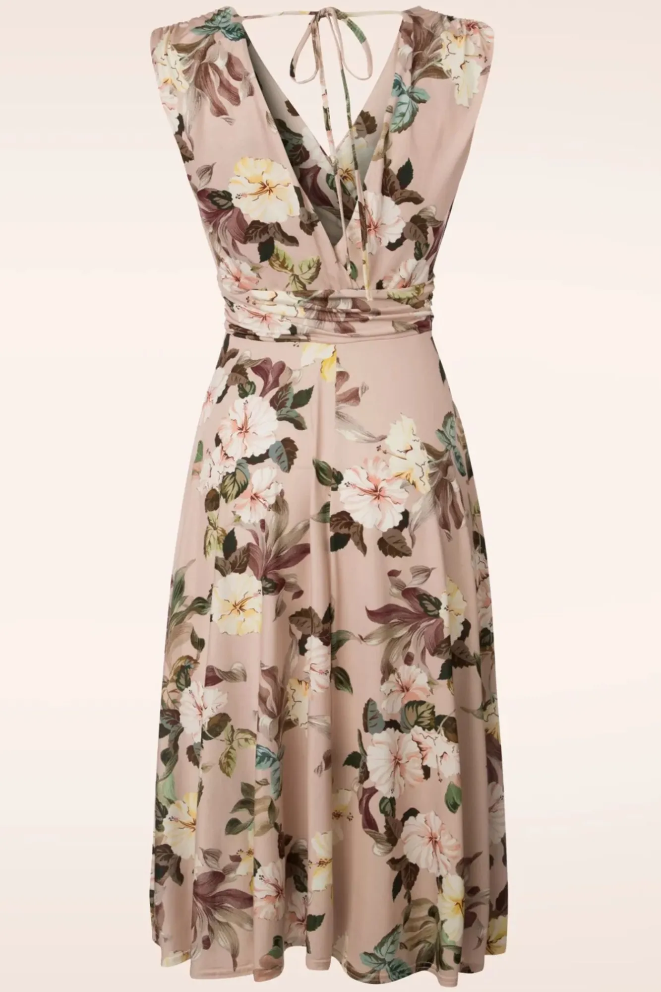 Hot Jane Bloemen Midi-Jurk In Lichtroze Vrouwen Plus Size Jurken