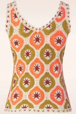 Clearance Janis Fray Crochet Top In Orchidee Roze Vrouwen Tops