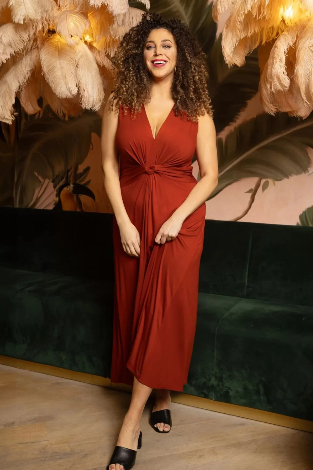 Online Jasmine Maxi Jurk In Steenrood Vrouwen Plus Size Jurken