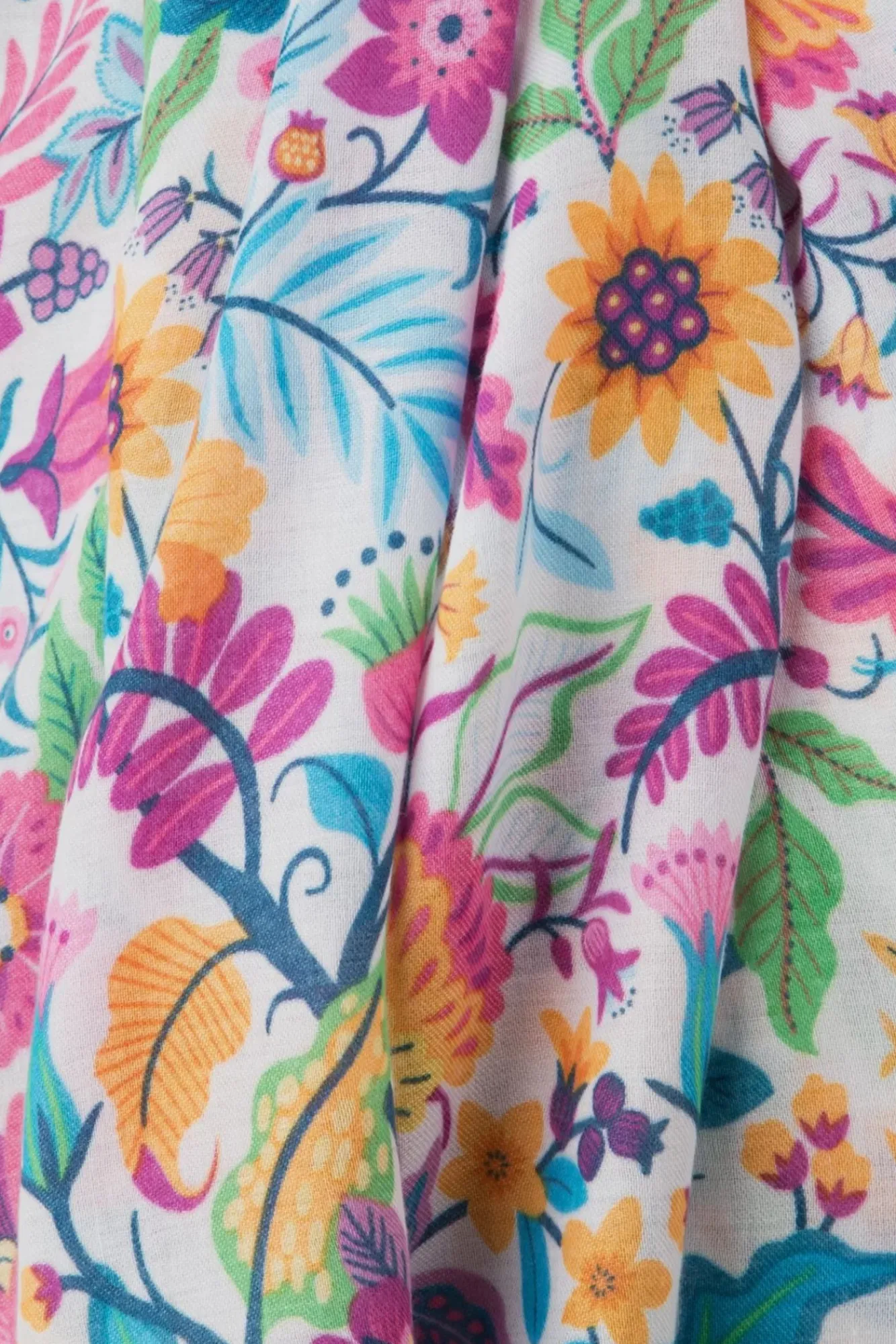 Hot Jenny Floral Sjaal In Wit En Multi Vrouwen Sjaals