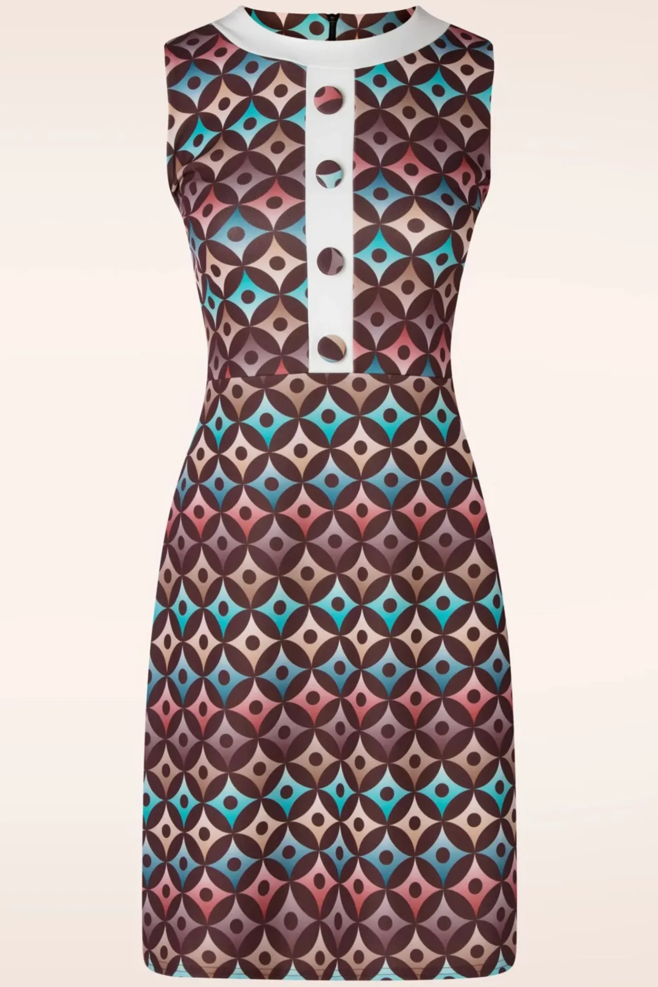 Best Jenny Geo Print Jurk In Bruin Vrouwen A Lijn Jurken