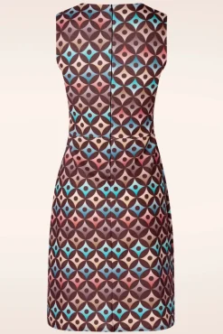 Best Jenny Geo Print Jurk In Bruin Vrouwen A Lijn Jurken