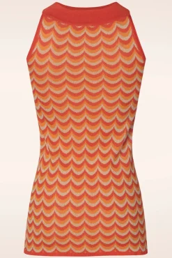 New Jessie Waves Top In Oranje Vrouwen Tops