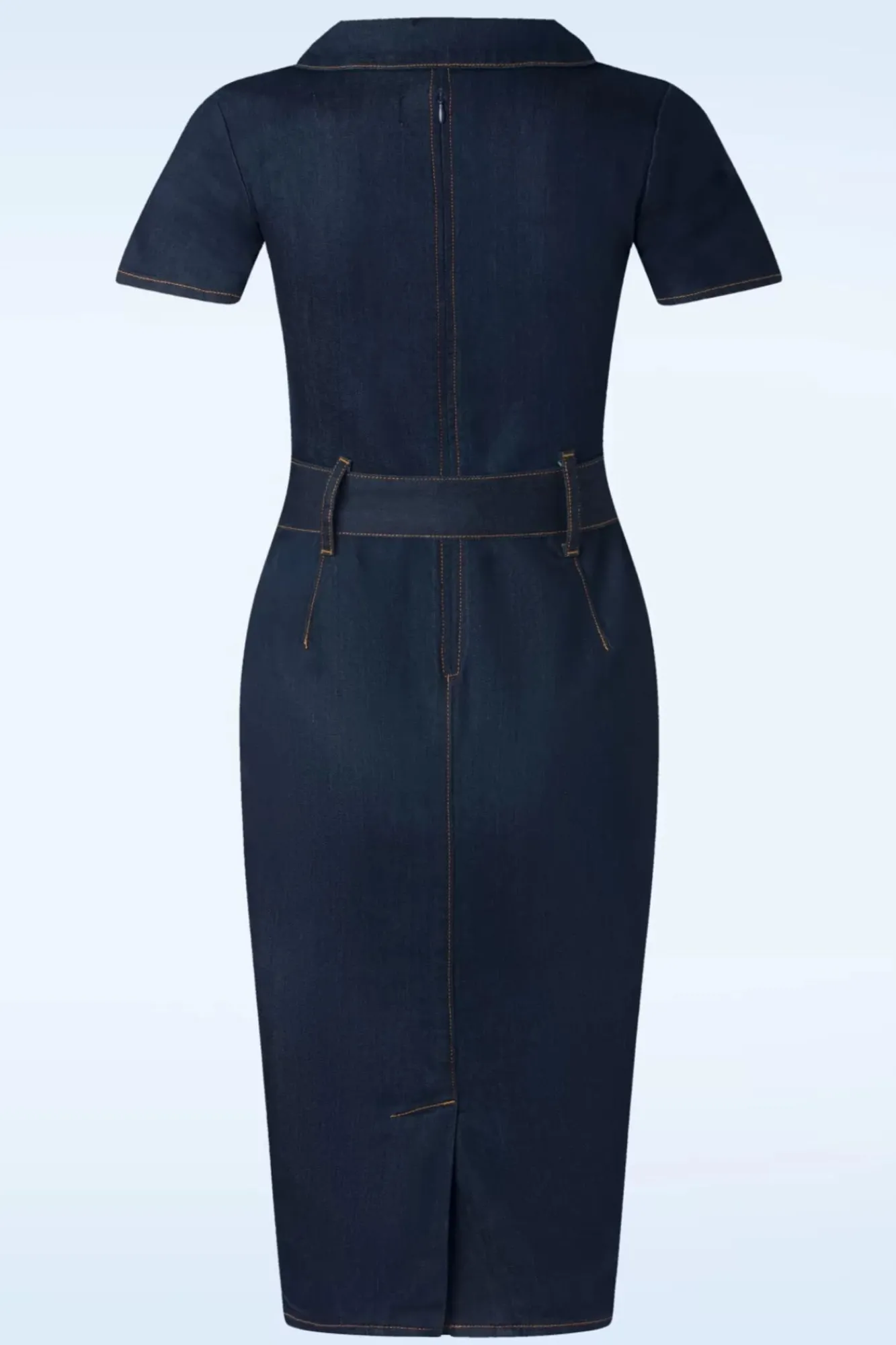 Jodie Pencil Jurk In Donkerdenim Vrouwen Plus Size Jurken