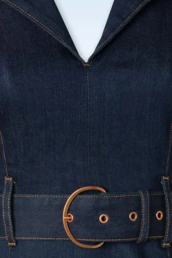 Jodie Pencil Jurk In Donkerdenim Vrouwen Plus Size Jurken