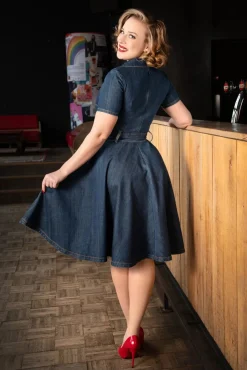 Online Jodie Swing Jurk In Blauw Vrouwen Plus Size Jurken