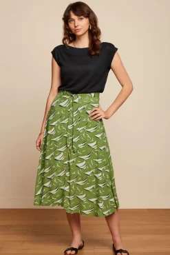 Online Judy Midi Rok Bateau In Woodbine Groen Vrouwen Rokken