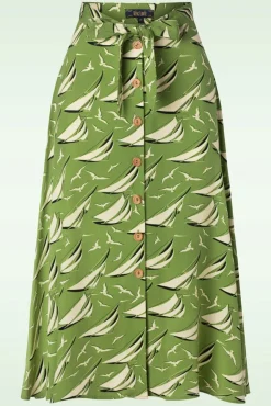 Online Judy Midi Rok Bateau In Woodbine Groen Vrouwen Rokken
