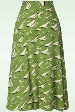 Online Judy Midi Rok Bateau In Woodbine Groen Vrouwen Rokken