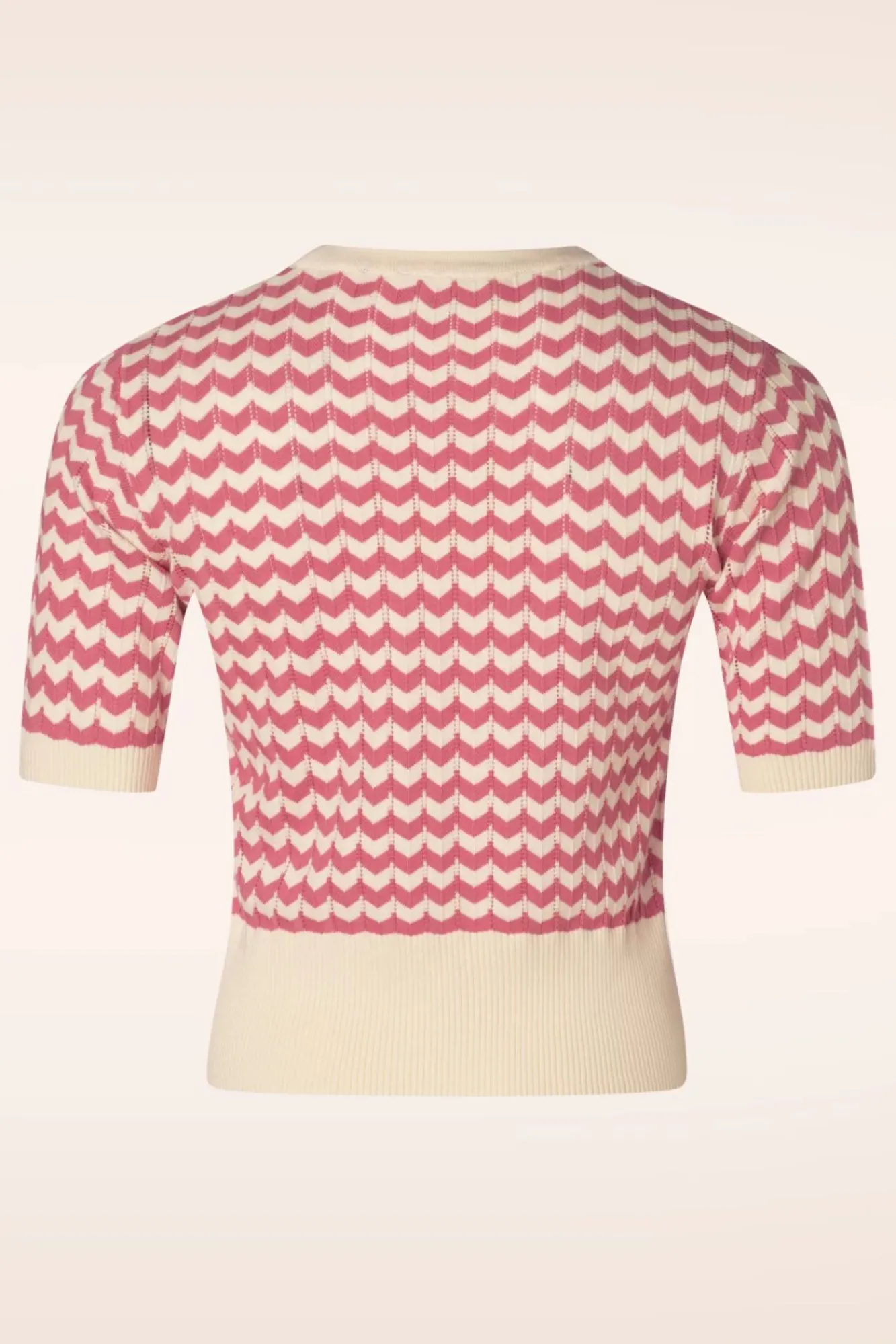 Hot June Sweater In Gebroken Wit En Kers Vrouwen Truitjes