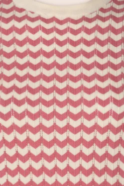 Hot June Sweater In Gebroken Wit En Kers Vrouwen Truitjes