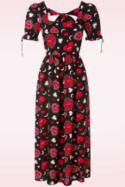 Clearance Kate Heart Jurk In Zwart Vrouwen Plus Size Jurken
