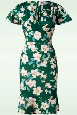 Hot Katie Floral Pencil Jurk In Groen Vrouwen Effen Jurken