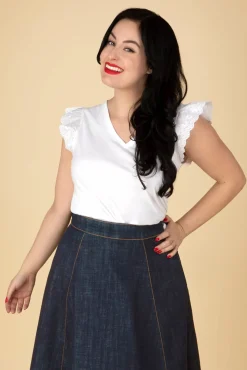 Outlet Katie Top In Wit Vrouwen Tops