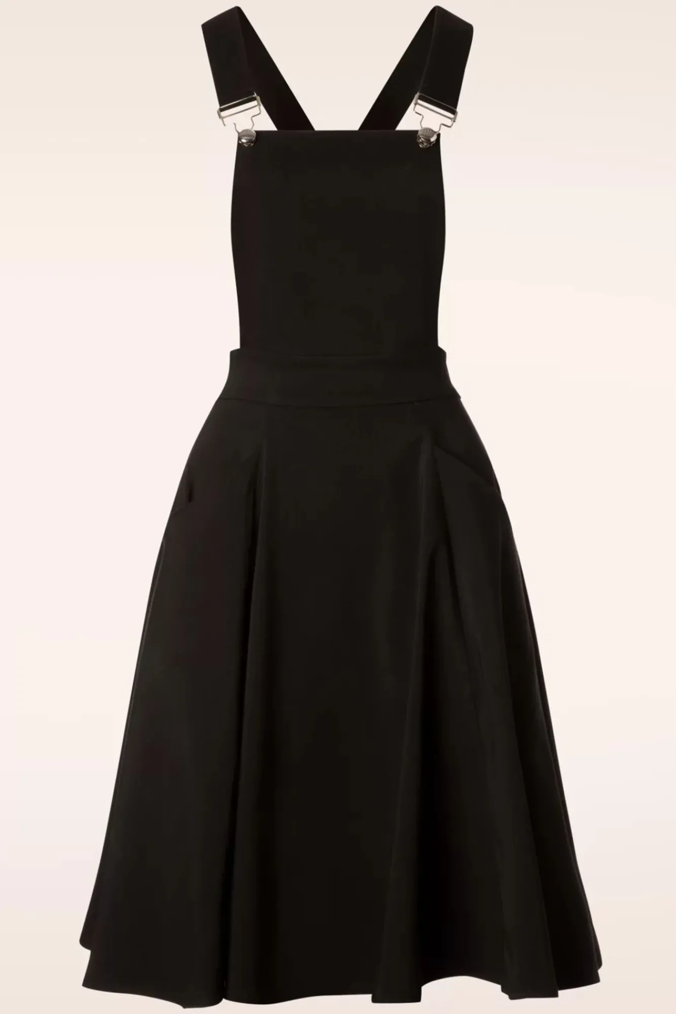 Outlet Kayden Overalls Swingjurk In Zwart Vrouwen Effen Jurken