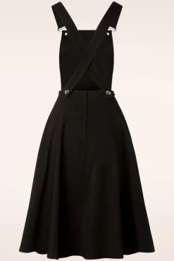 Outlet Kayden Overalls Swingjurk In Zwart Vrouwen Effen Jurken