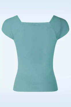 Kaylie Top In Porselein Blauw Vrouwen Tops