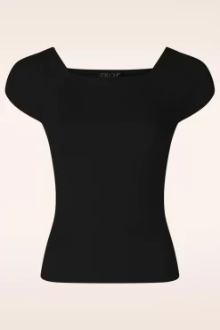 Outlet Kaylie Top In Zwart Vrouwen Tops