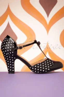 New Kelly Lee T-Strap Pumps In Zwart Vrouwen Pumps