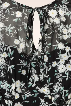 Discount Keri Bloemen Flare Jurk In Zwart Vrouwen Plus Size Jurken