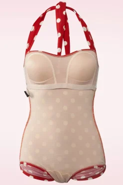 Outlet Klassiek Badpak Met Polkadots In Rood En Wit Vrouwen Badpakken