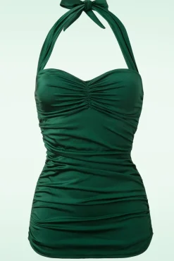 Best Klassiek Jaren Vijftig Eendelig Badpak In Groen Vrouwen Badpakken