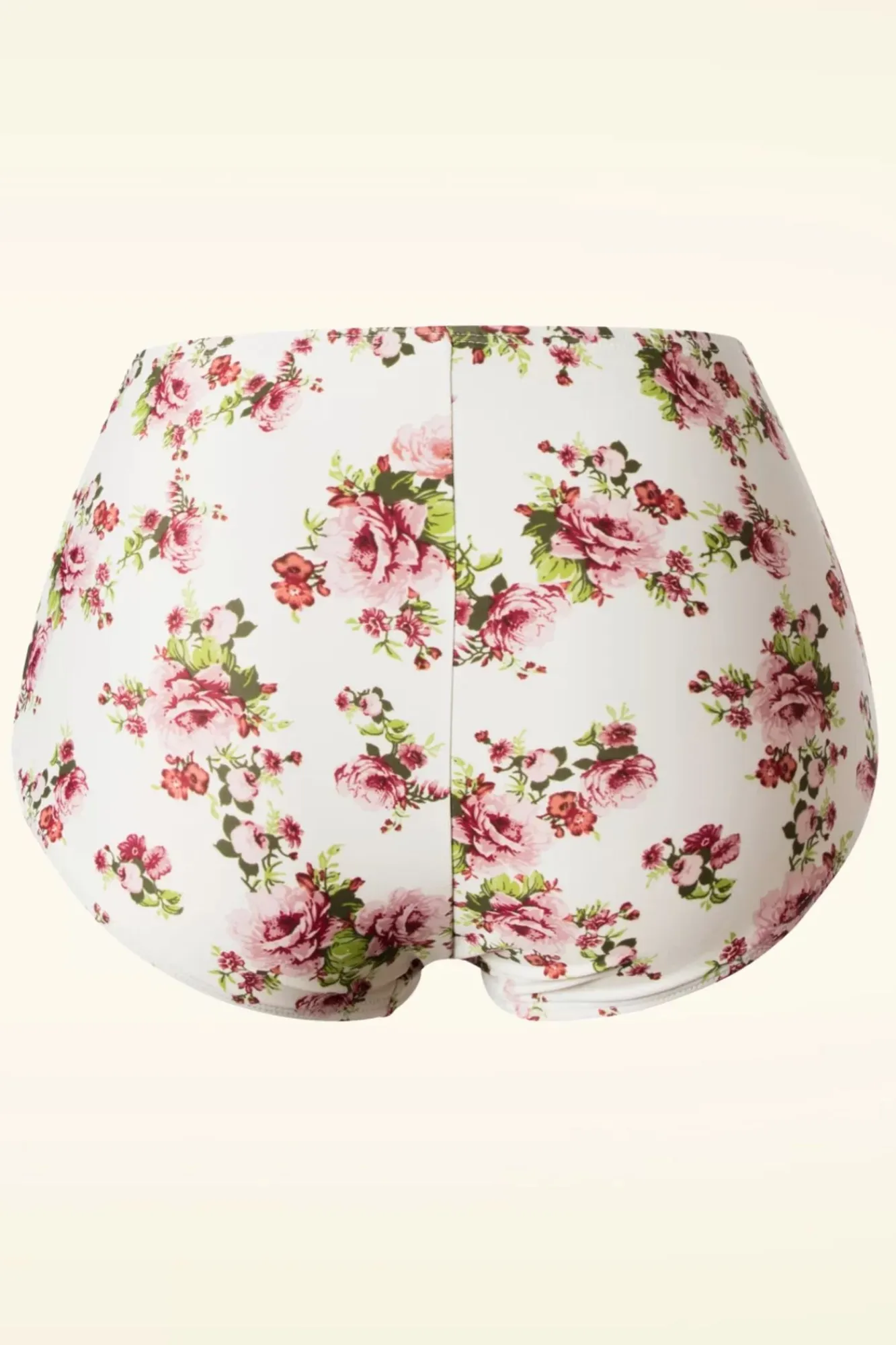 Discount Klassieke Bloemenromantische Bikinibroek In Creme Vrouwen Bikini's