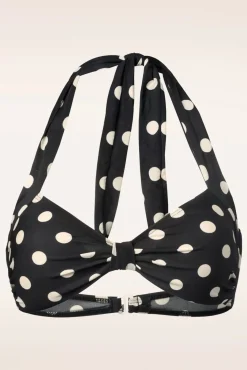 Online Klassieke Polka Bikinitop In Zwart En Wit Vrouwen Bikini's