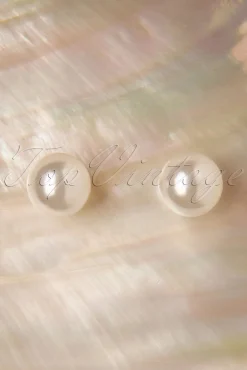 Kleine Parel Oorstekers In Ivoor Vrouwen Sieraden