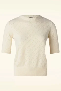 Best Knitted Top In Gebroken Wit Vrouwen Truitjes