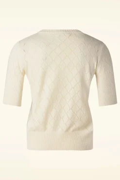 Best Knitted Top In Gebroken Wit Vrouwen Truitjes