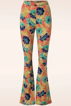 Clearance Lake Border Flared Broek In Langoustine Oranje Vrouwen Broeken