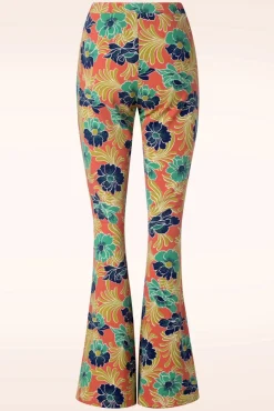 Clearance Lake Border Flared Broek In Langoustine Oranje Vrouwen Broeken
