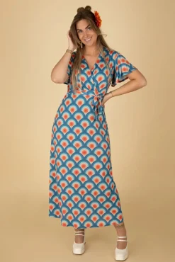 Hot Laurie Maxi Jurk In Circle Geo Print Vrouwen Plus Size Jurken