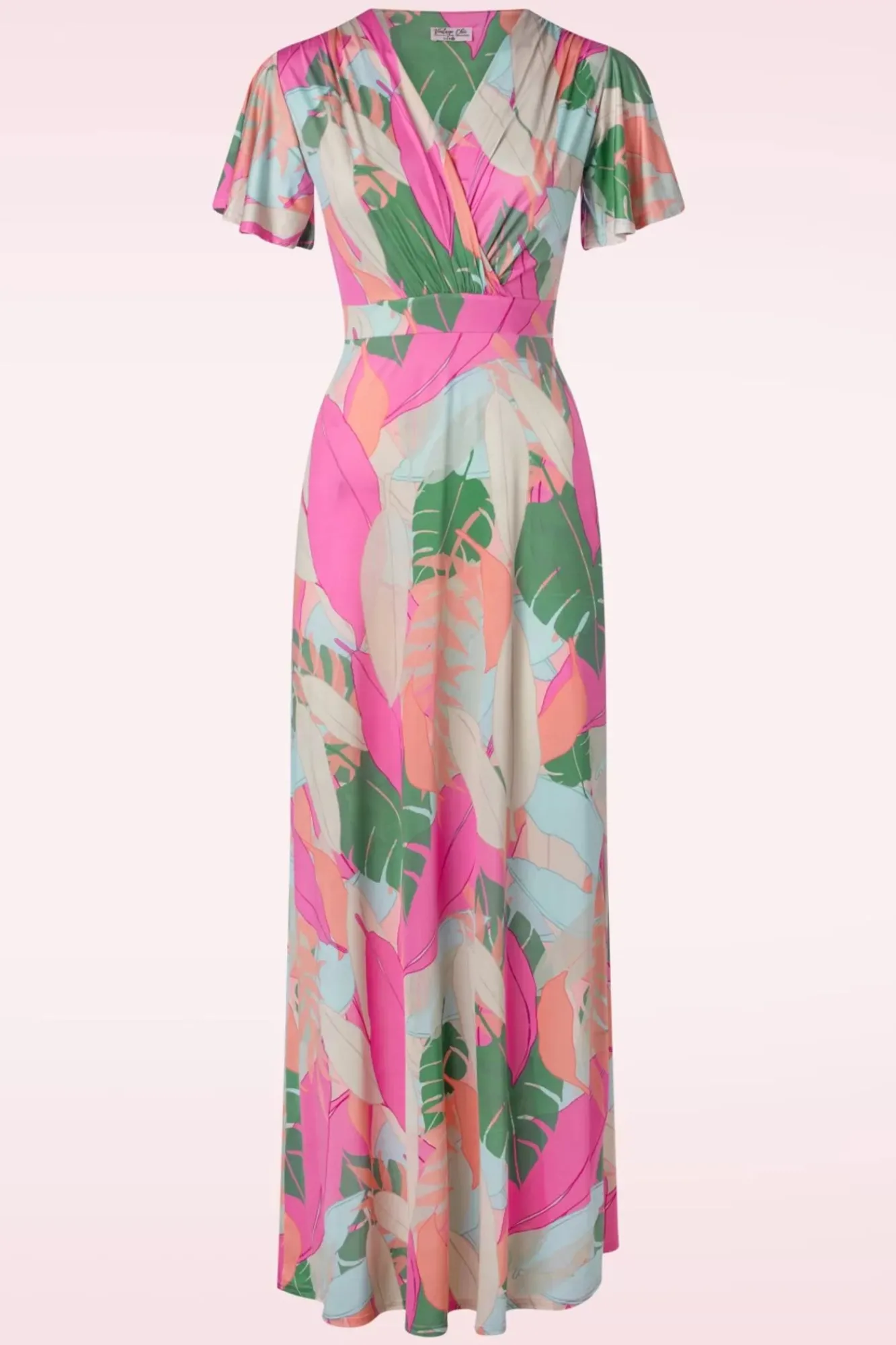 Online Laurie Maxi Jurk In Multi Pastle Leaves Vrouwen Plus Size Jurken