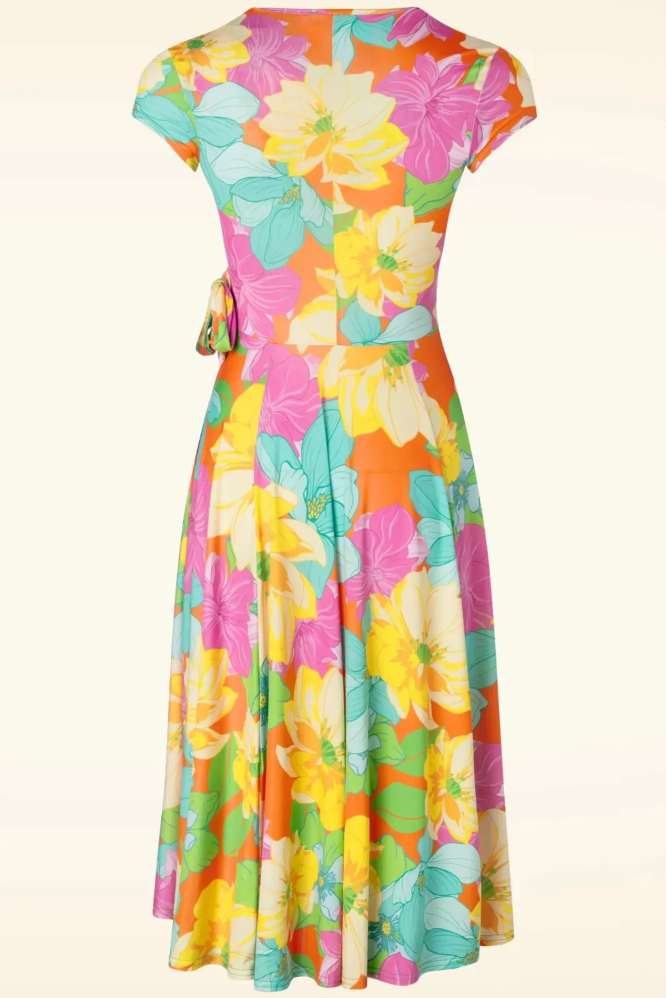 Outlet Layla Bright Floral Swing Jurk In Multi Vrouwen Plus Size Jurken