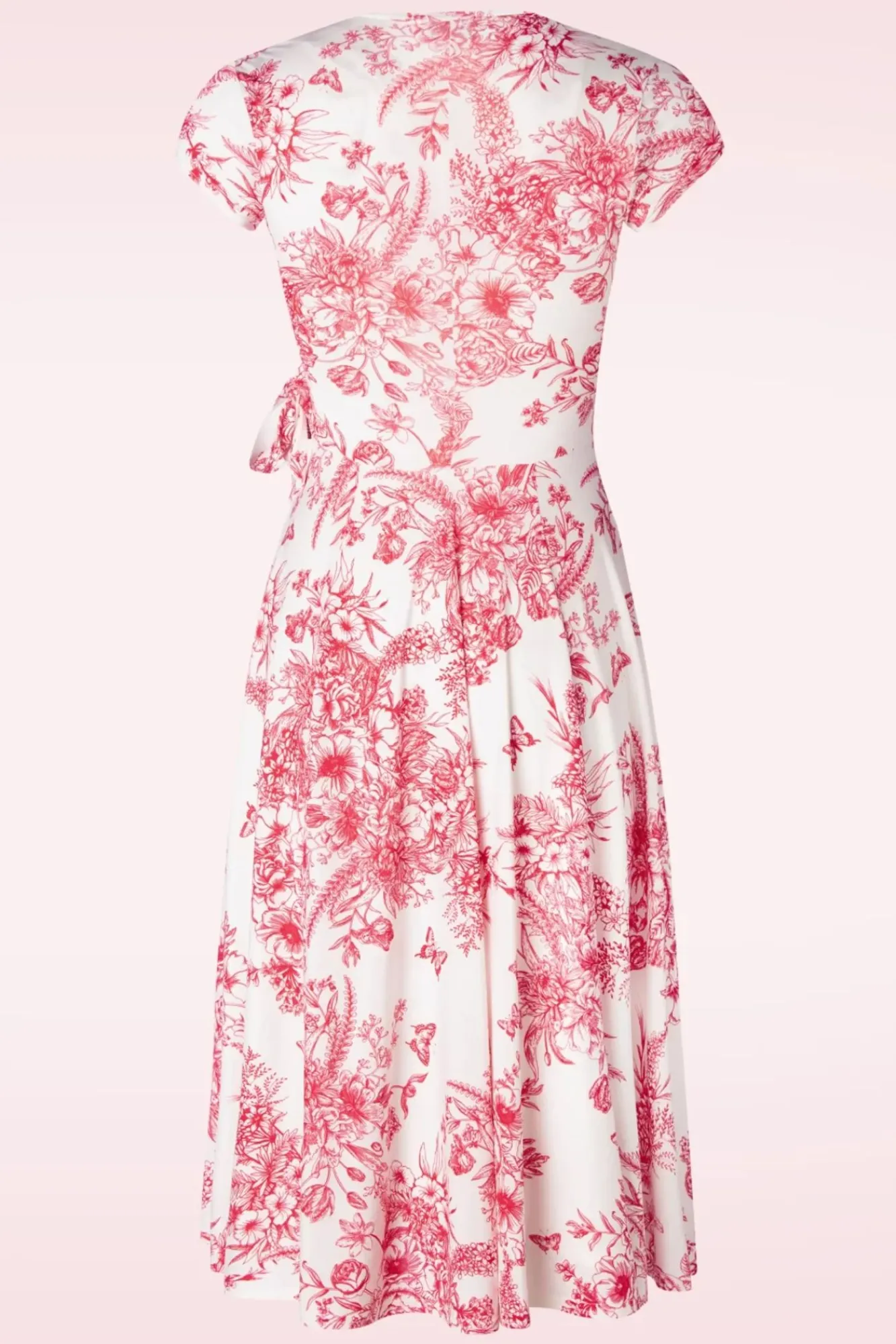 Outlet Layla Floral Swing Jurk In Wit En Rood Vrouwen Plus Size Jurken