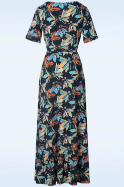 Outlet Lenia Floral Maxi Jurk In Blauw Vrouwen Maxi Jurken