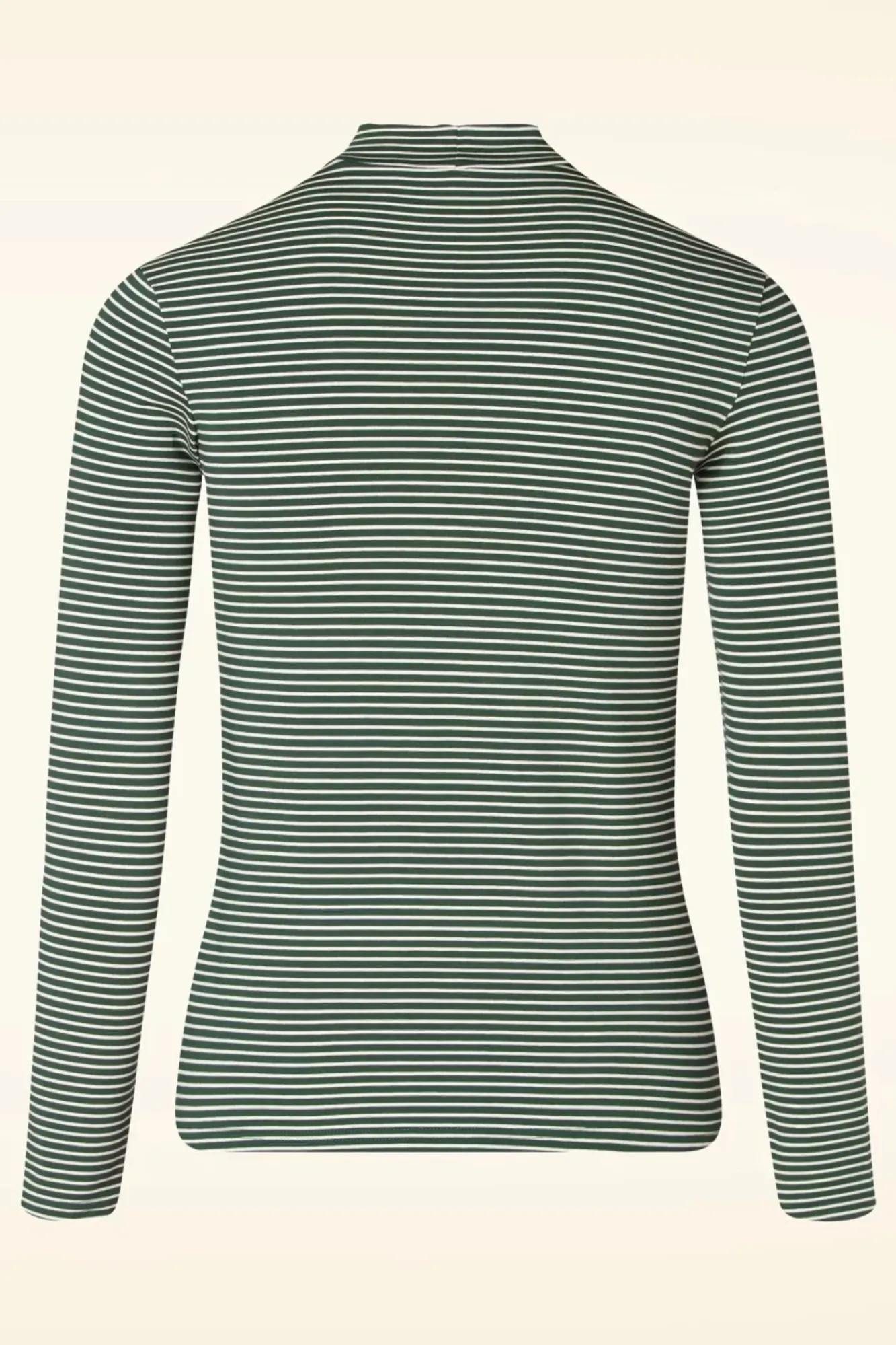 Lonely Lips Gestreepte Coltrui In Donkergroen Vrouwen Truitjes