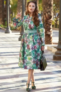 Lorily Minty Floral Reversible Waterafstotende Jas In Mint Vrouwen Jassen